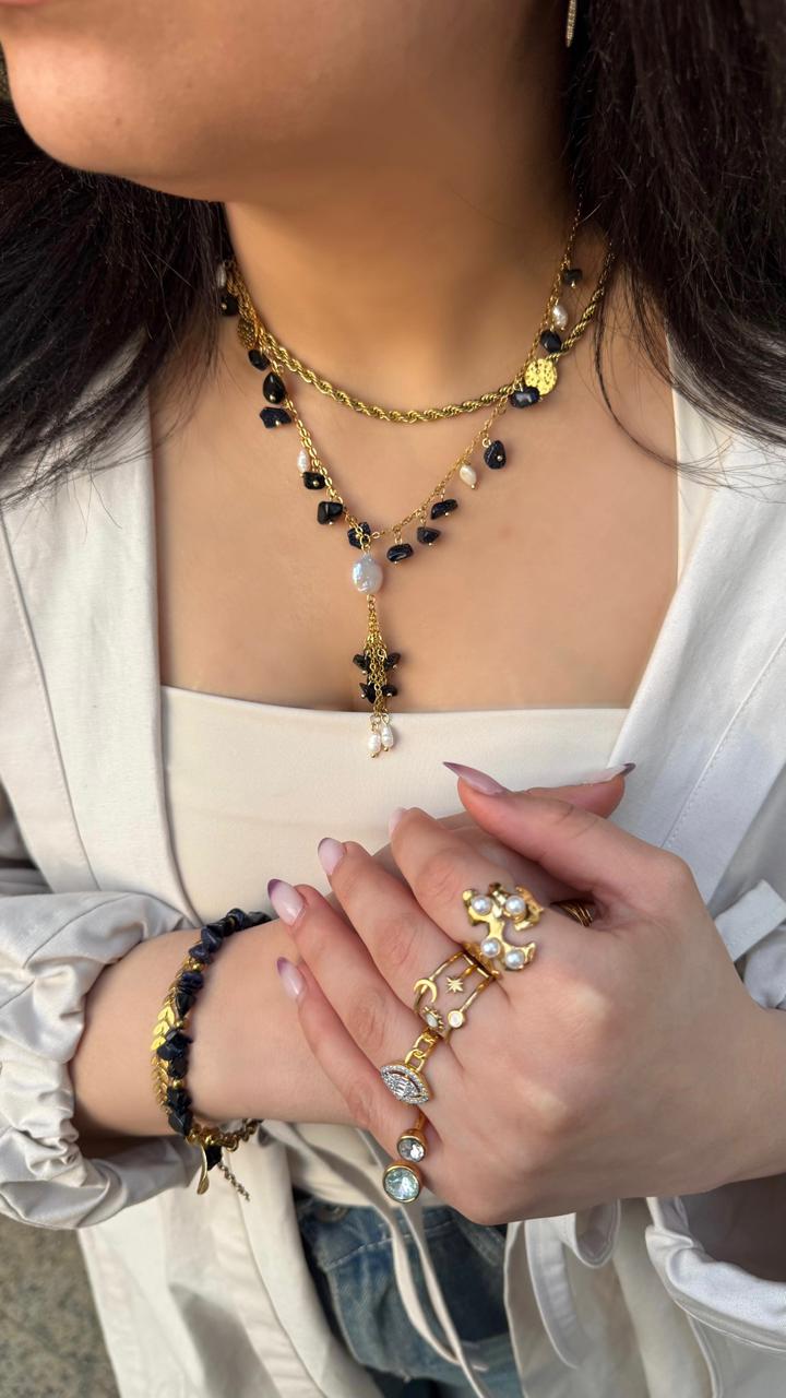Alma dark blue stars Necklace
