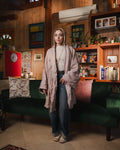 Golden crushed cardigan in cashmere pink