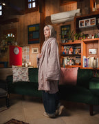 Golden crushed cardigan in cashmere pink