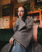 Golden crushed cardigan in gray