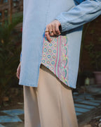 Light Denim shirt Floral Patch