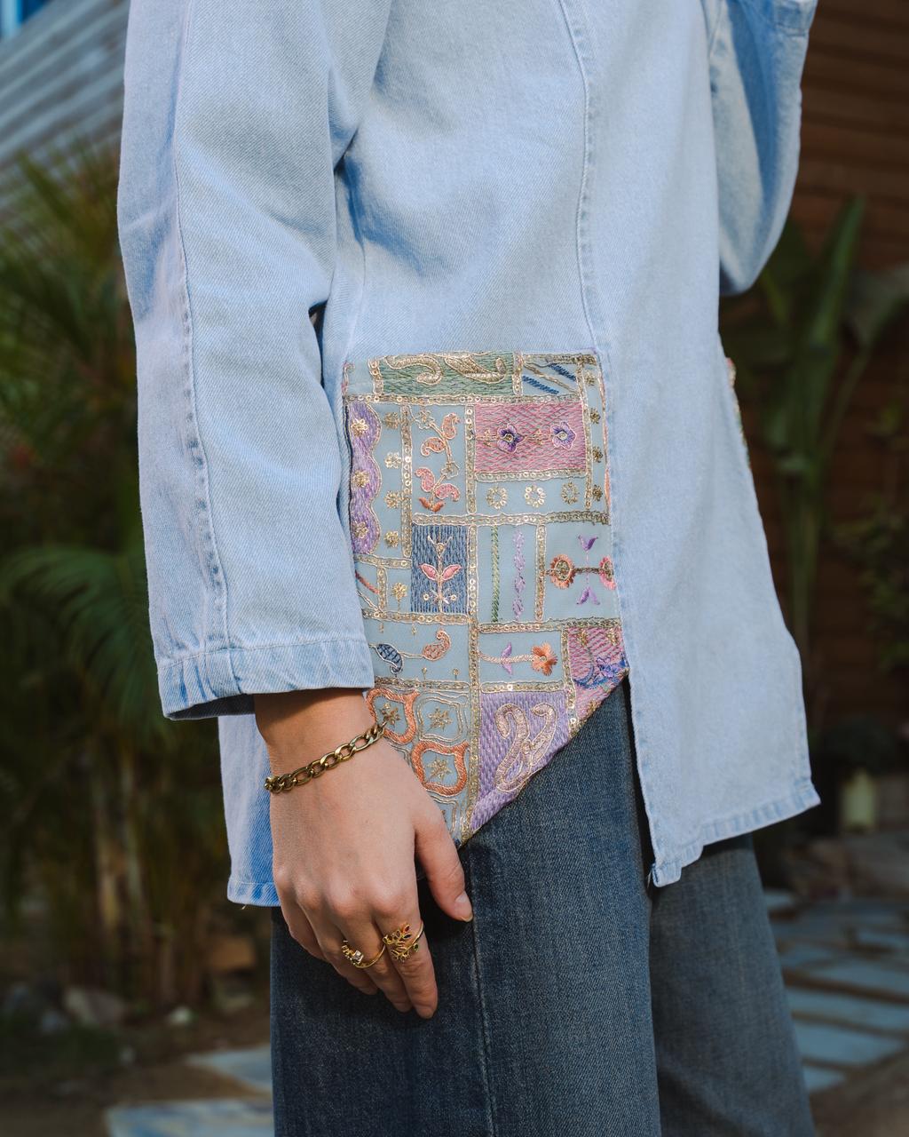 Light Denim shirt Mosaic Pocket