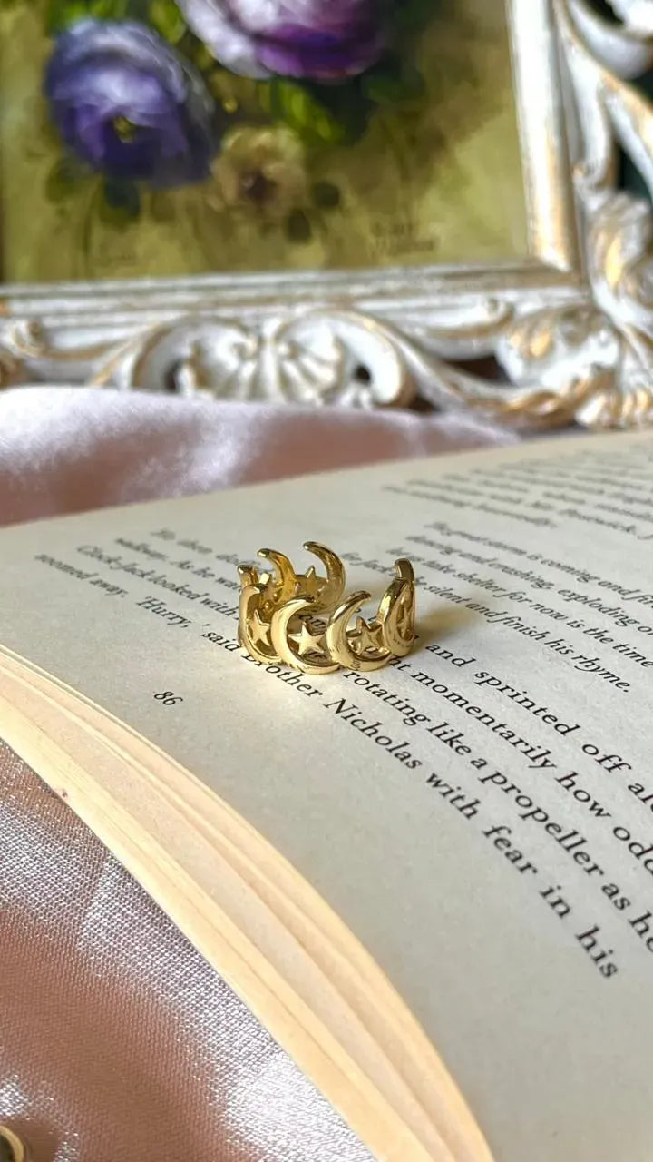Star & Half Moon Ring