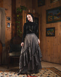 Golden Crushed Skirt in Gray