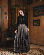 Golden Crushed Skirt in Gray