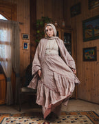Golden Crushed Skirt in Cashmere