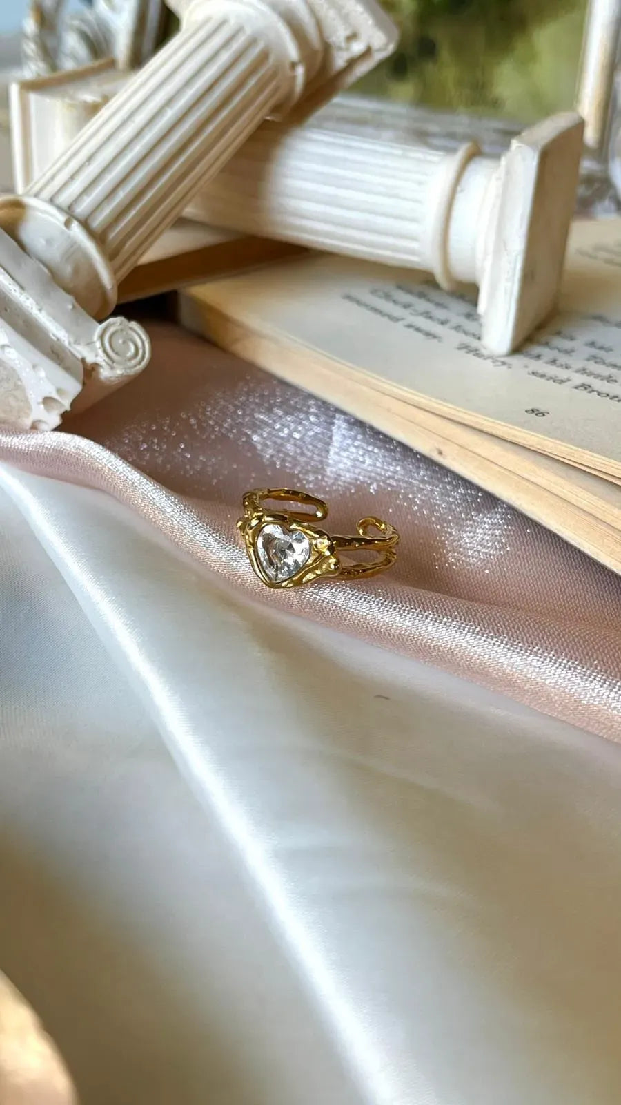 White Heart Ring