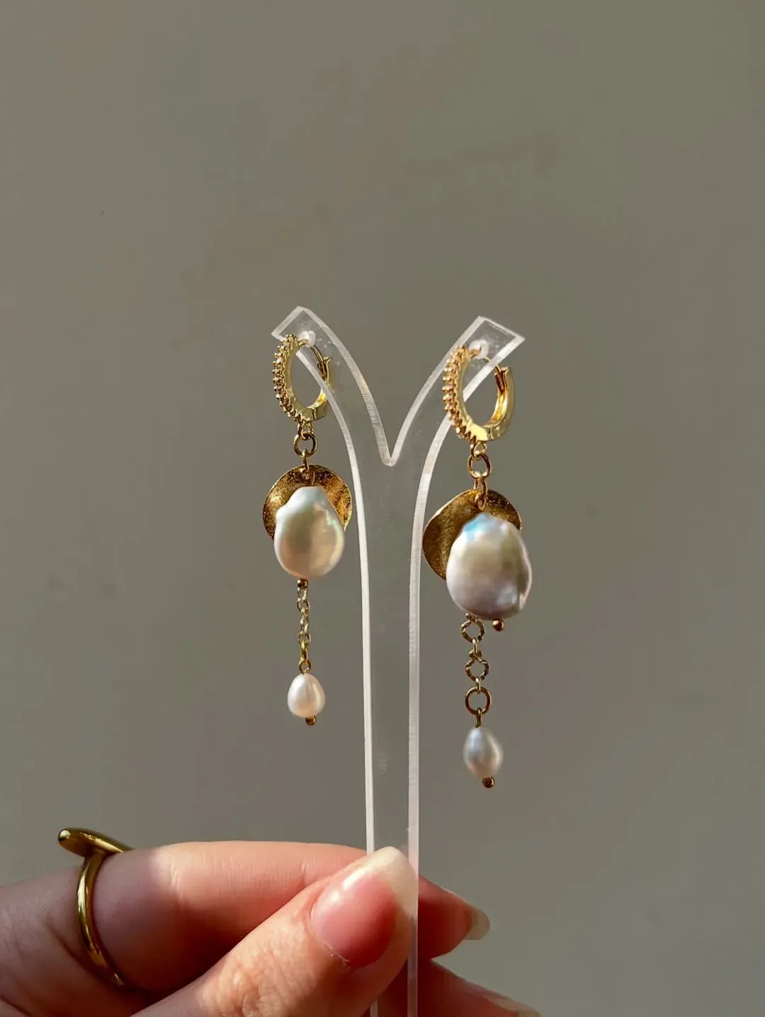 White Pearl Earrings